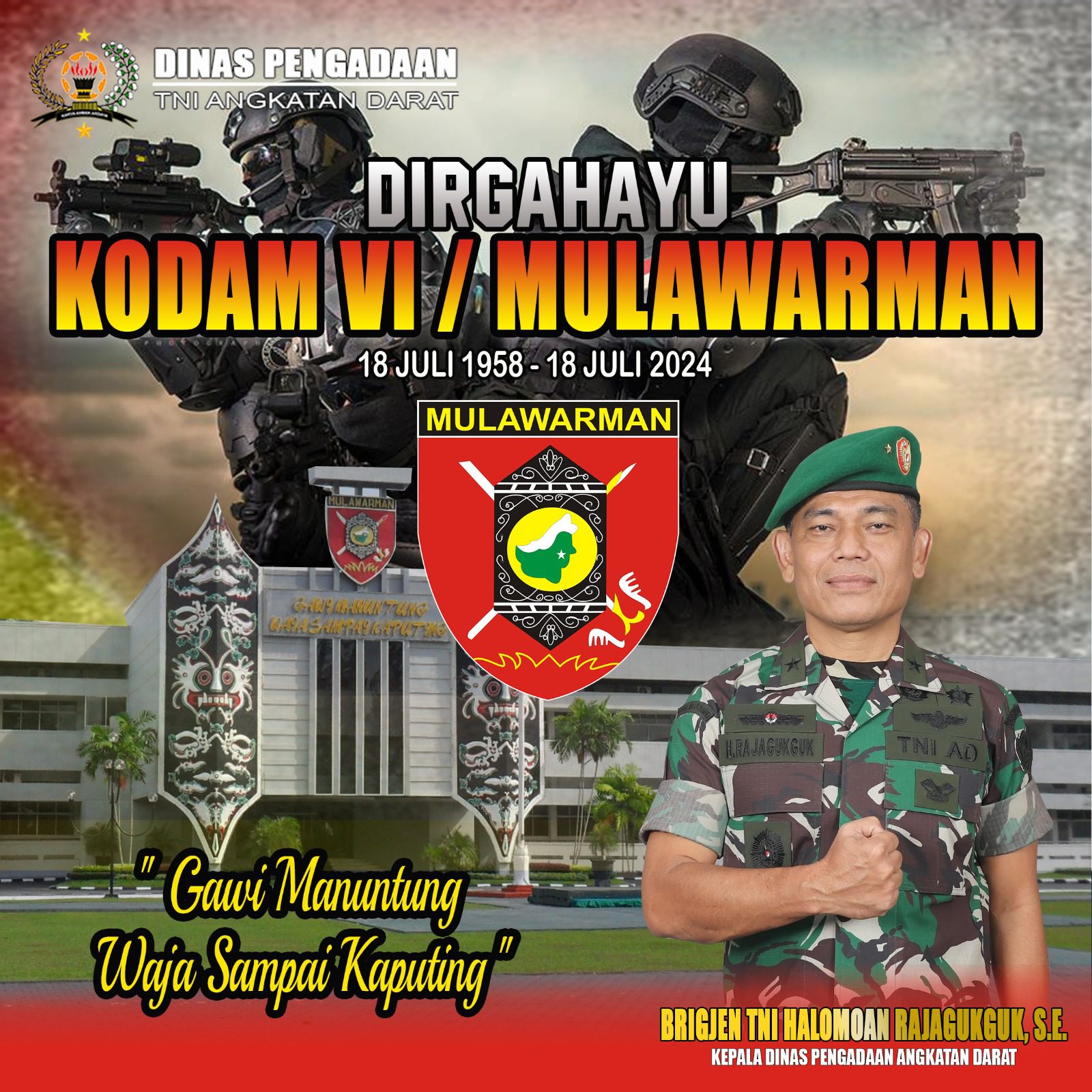 Dirgahayu KODAM VI/MULAWARMAN