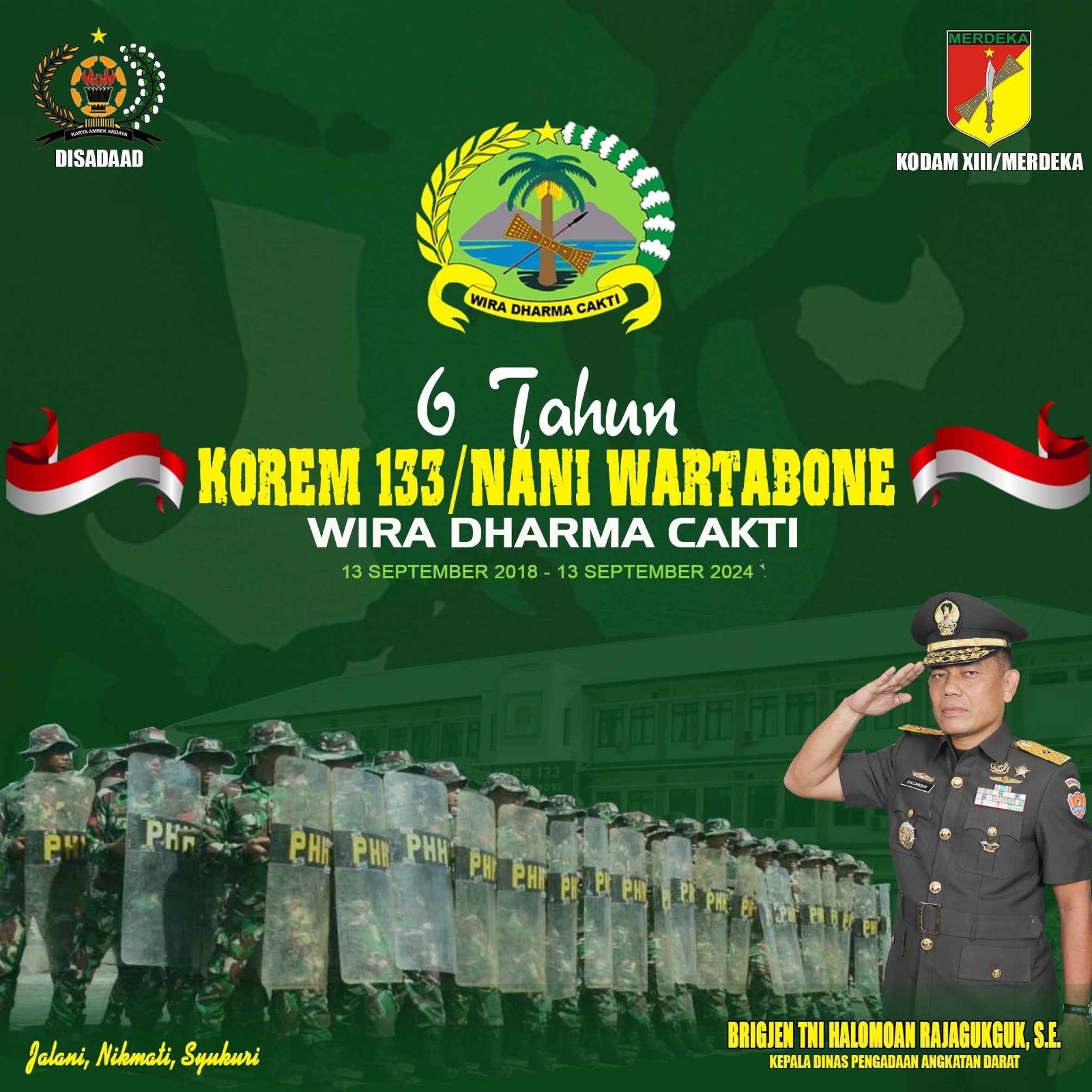 Dirgahayu KOREM 133 /NANI WARTABONE