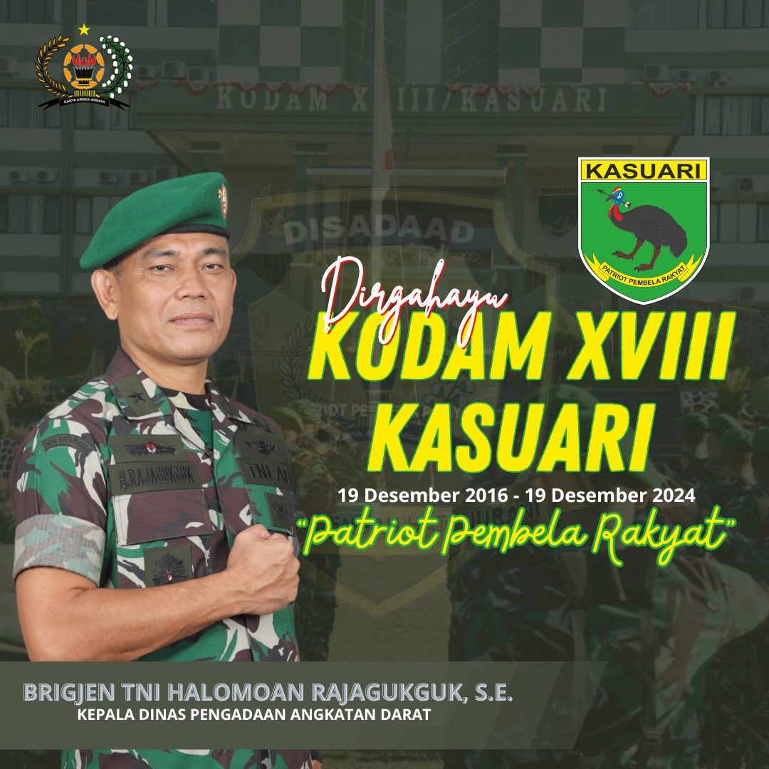  Dirgahayu KODAM XVIII KASUARI