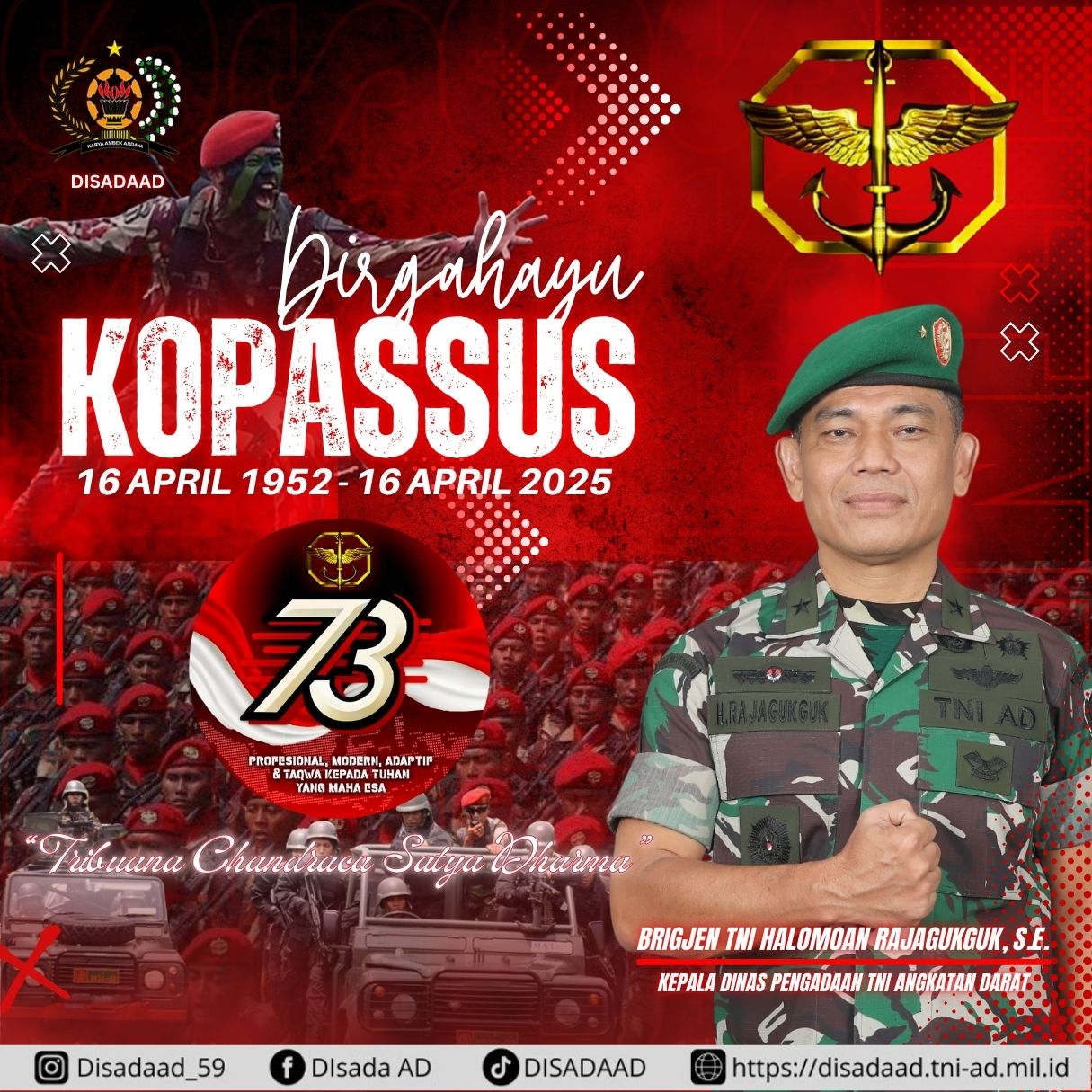 Dirgahayu KOPASSUS Ke 73