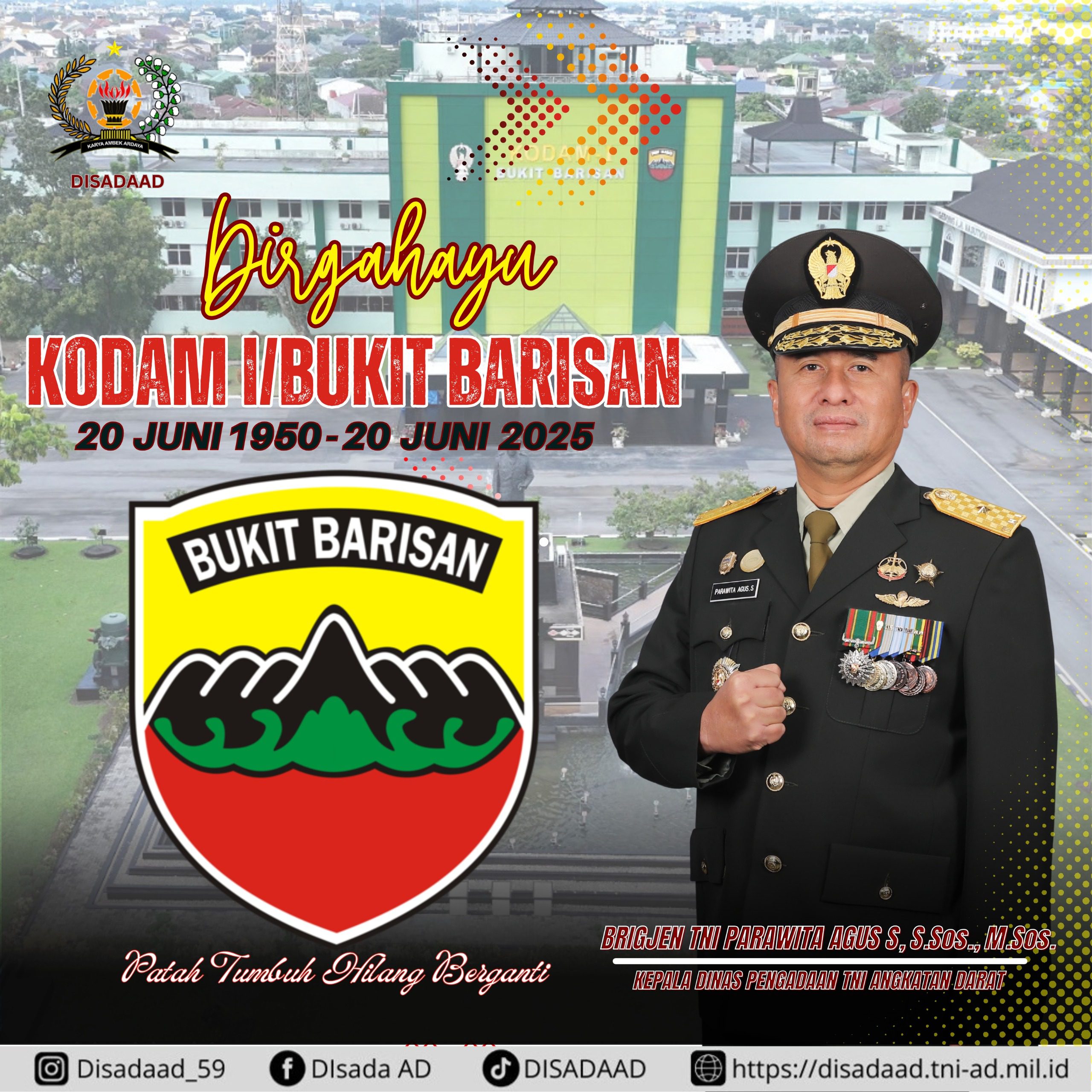 Dirgahayu KODAM I/BUKIT BARISAN