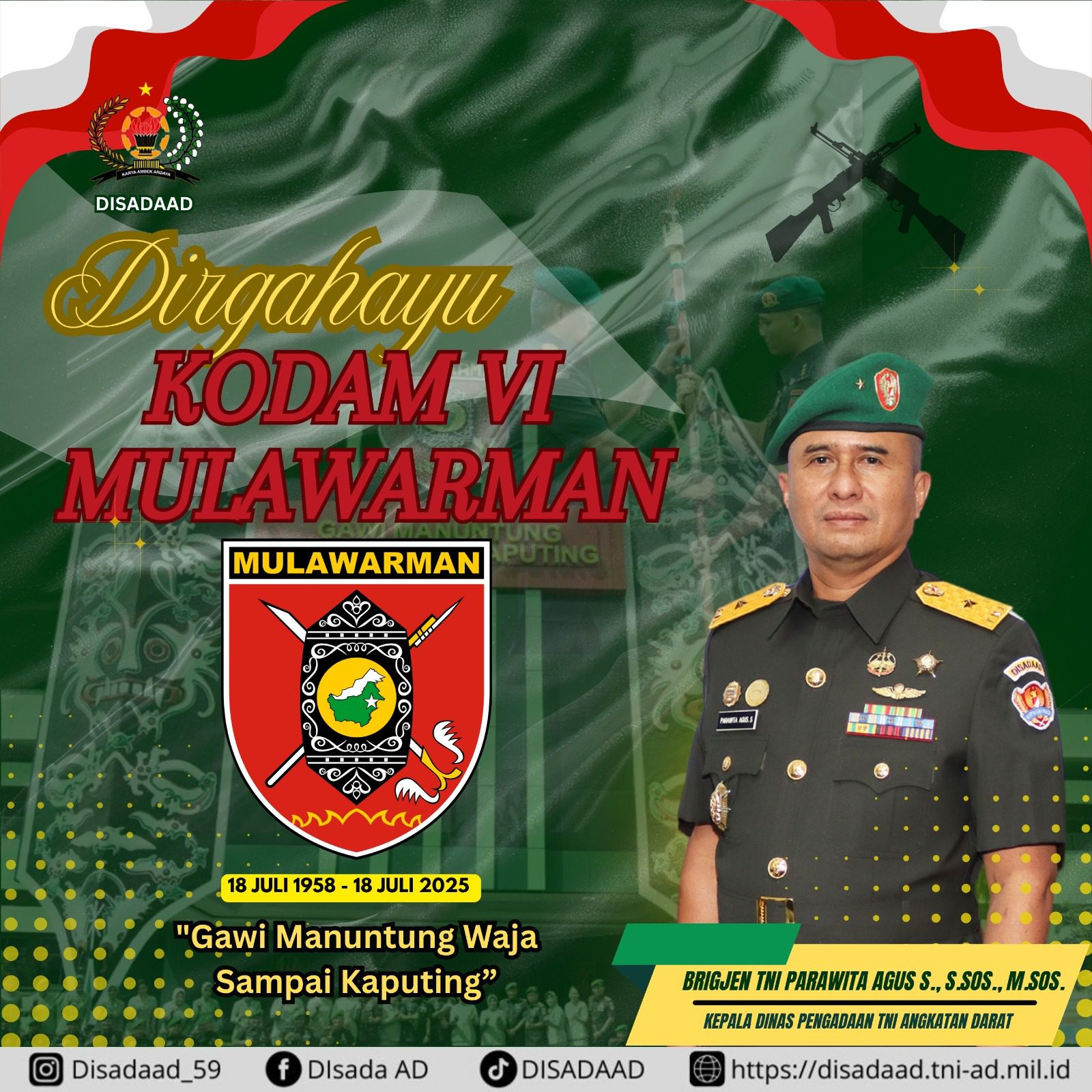 Dirgahayu KODAM VI/MULAWARMAN