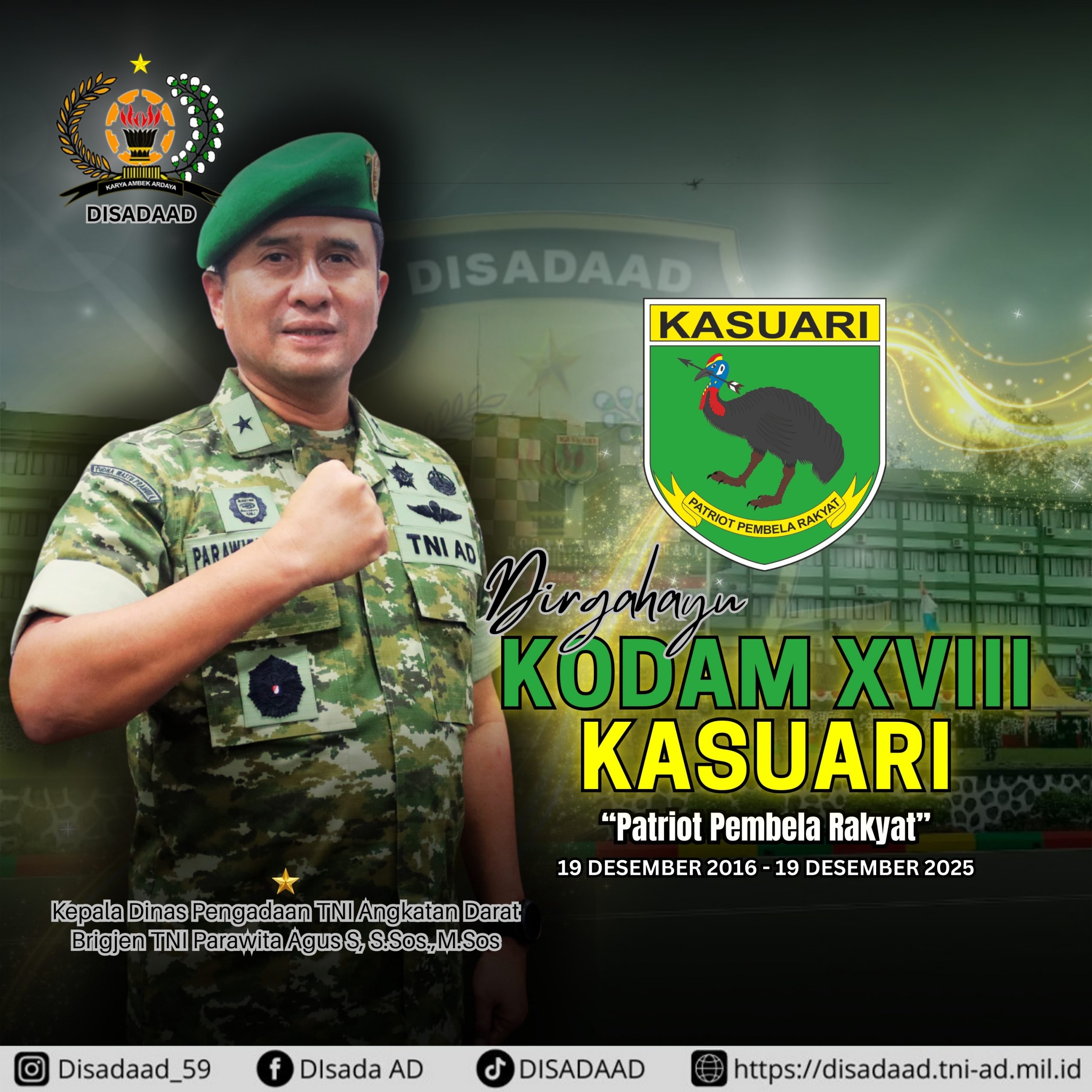 Dirgahayu KODAM XVII KASUARI