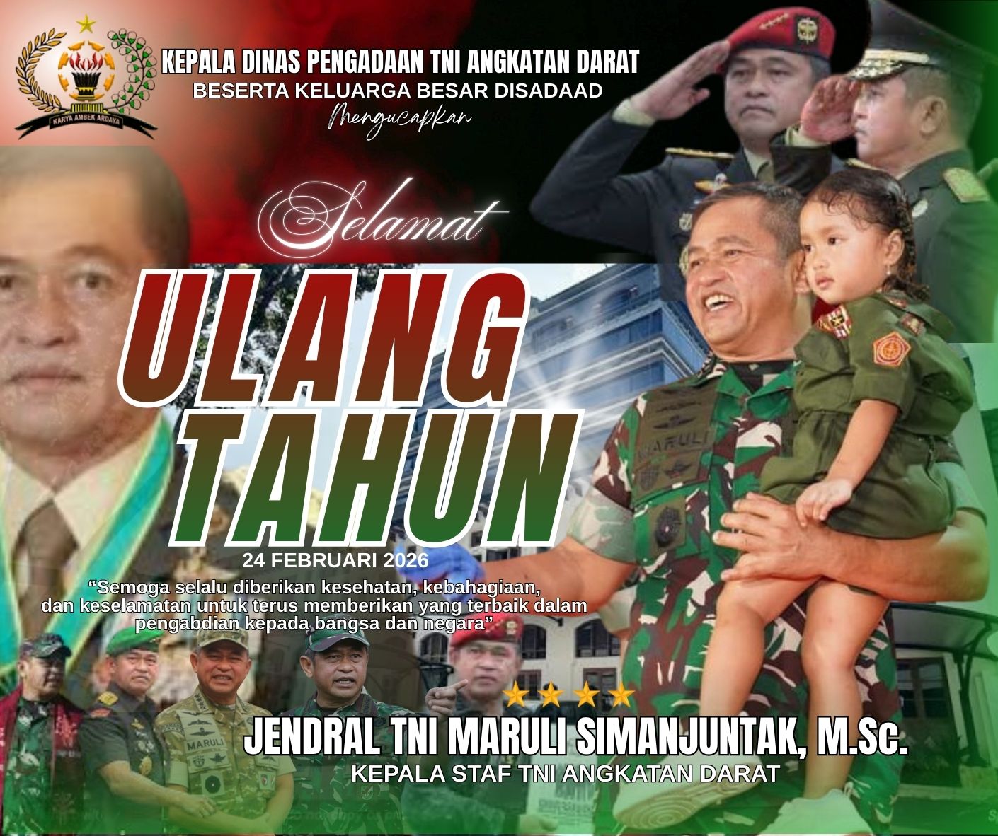 Selamat Ulang Tahun JENDERAL TNI Maruli Simanjuntak, M. Sc.