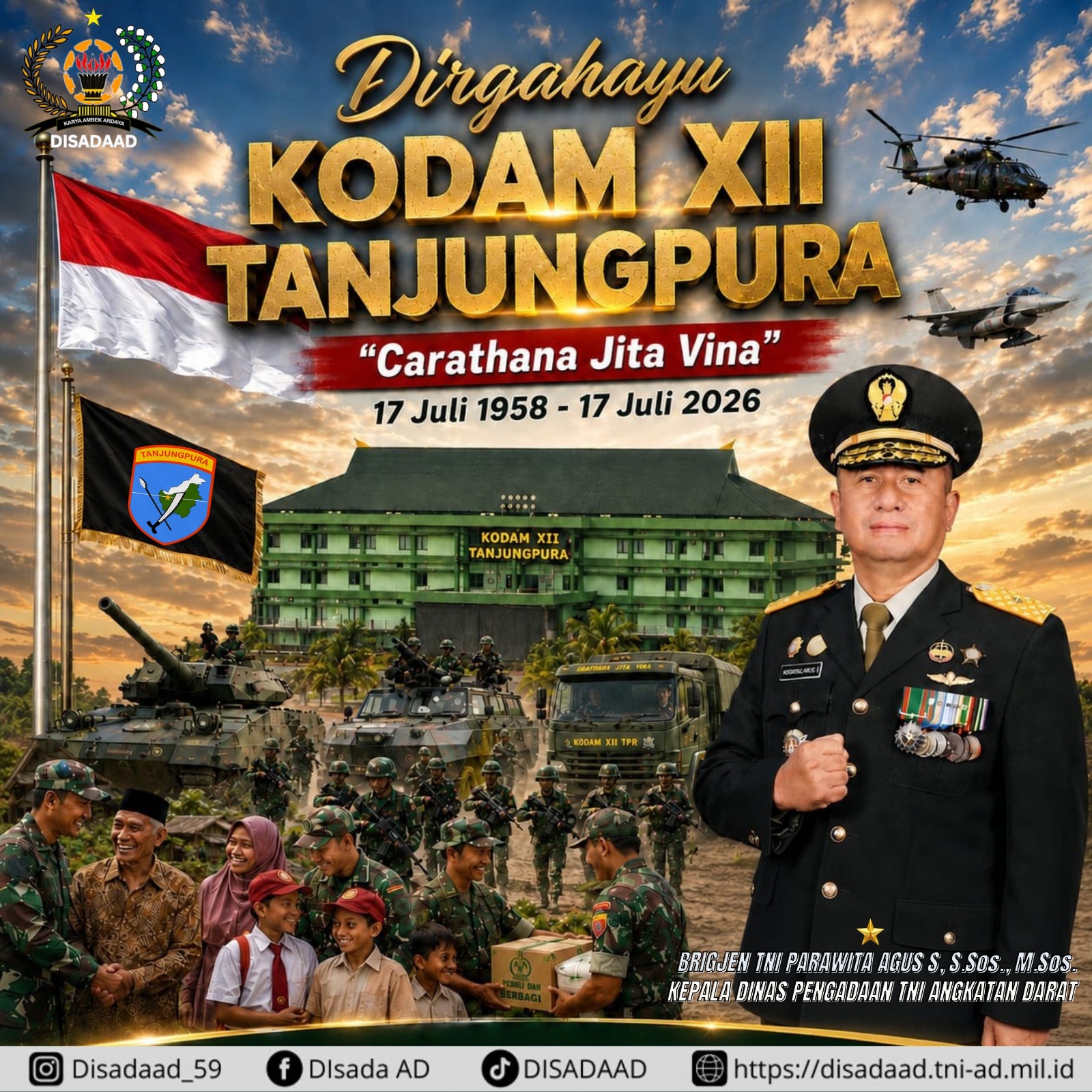 Dirgahayu KODAM XII TANJUNGPURA