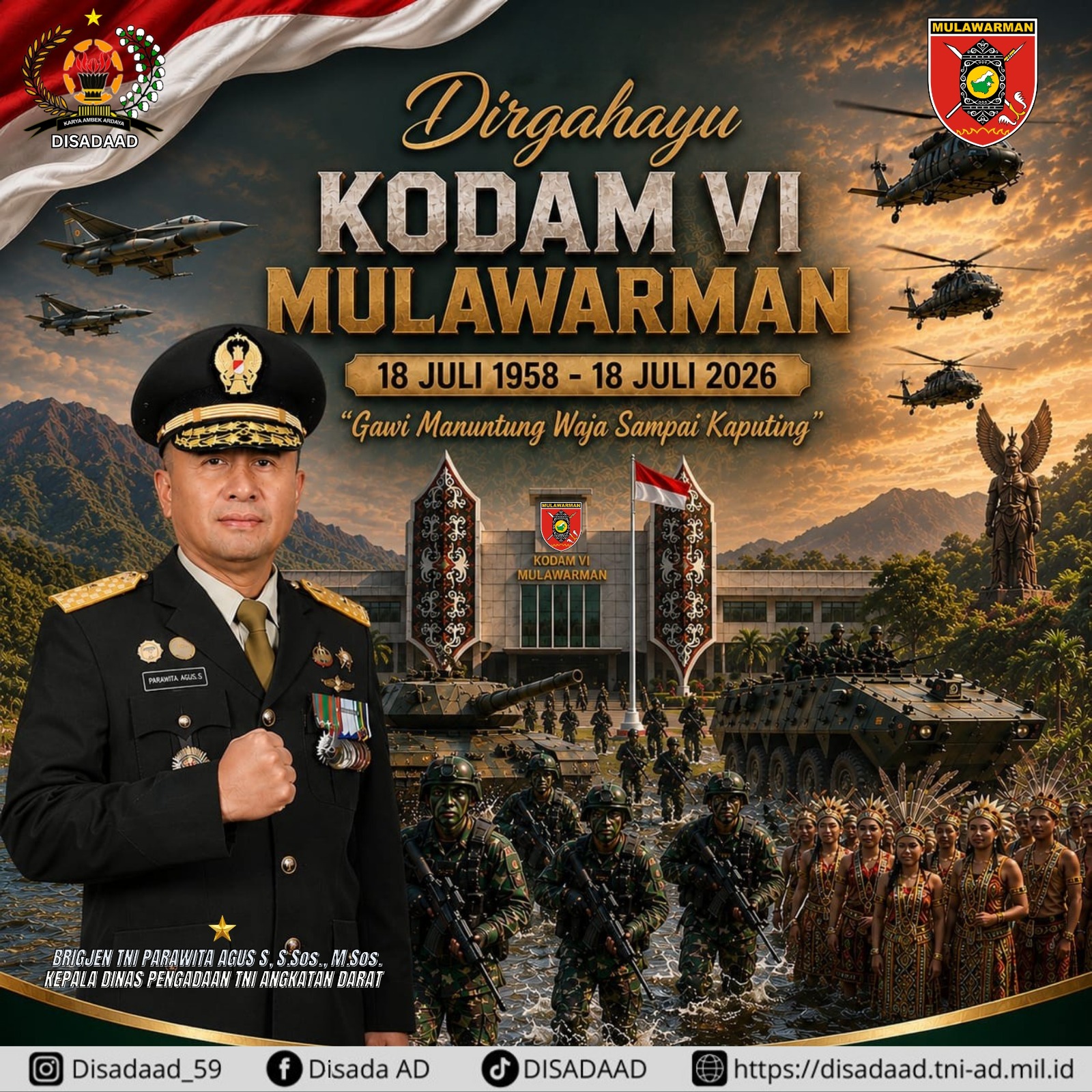 Dirgahayu KODAM VI MULAWARMAN